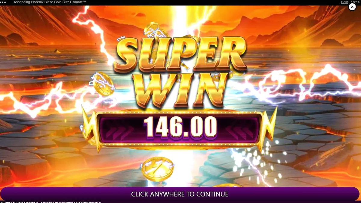 Ascending Phoenix Blaze Gold Blitz Ultimate স্লট গেমের একটি দৃশ্য