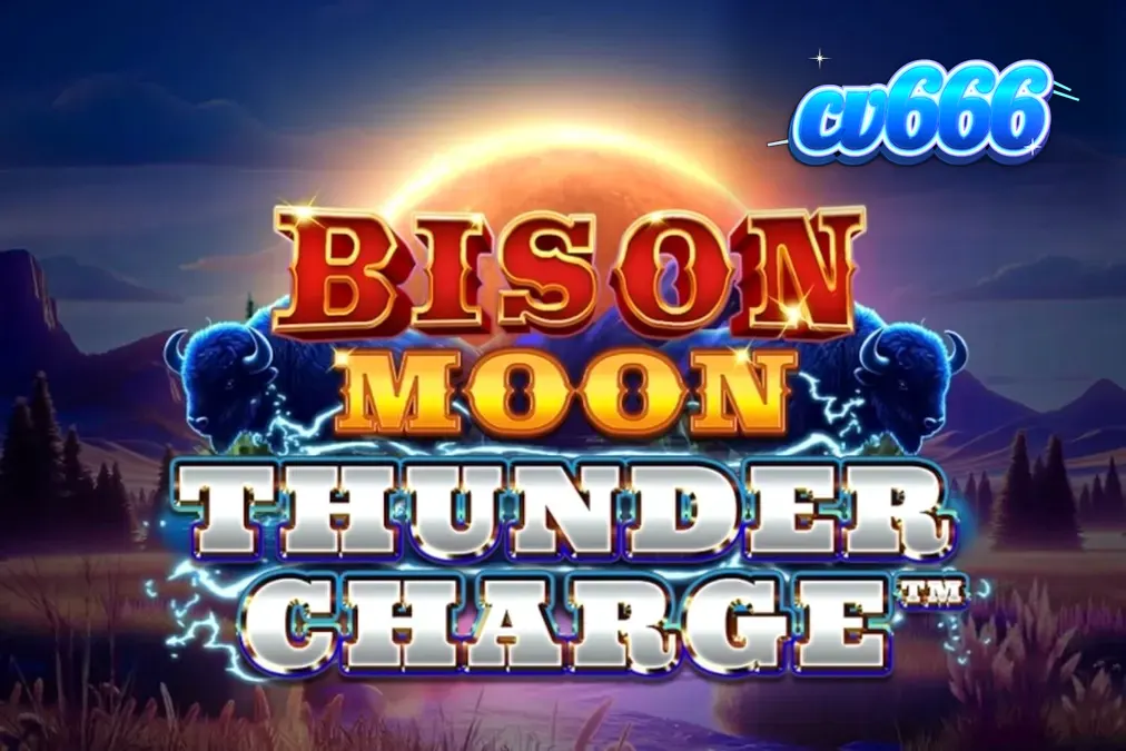 Bison Moon: Thunder Charge slot game interface showing the stormy prairie theme